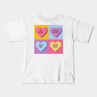 Valentine Candy Hearts Nice Kids T-Shirt